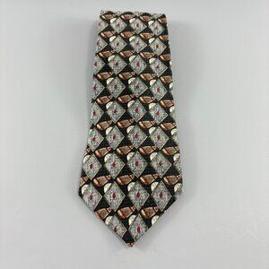 Corporate Casual by Van Heusen Black / Grey Geometric Golf Men's Tie 4" x 59"